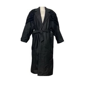 Vintage D.A.N.Y. Direct Action Women’s Patchwork Floral Black Leather Jacket 80s